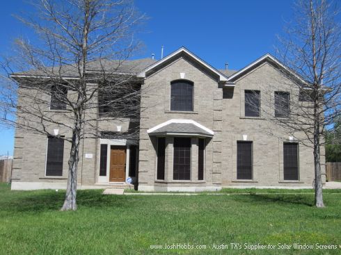 Solar Screens uniformly look the best when they are on all the windows such as illustrated here.