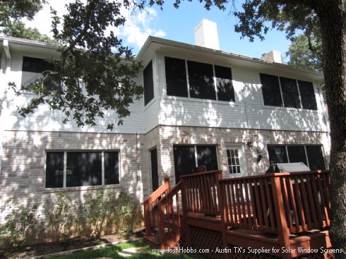 For our Austin TX Solar Screen Installations you can mix 80% and 90% fabric densities.